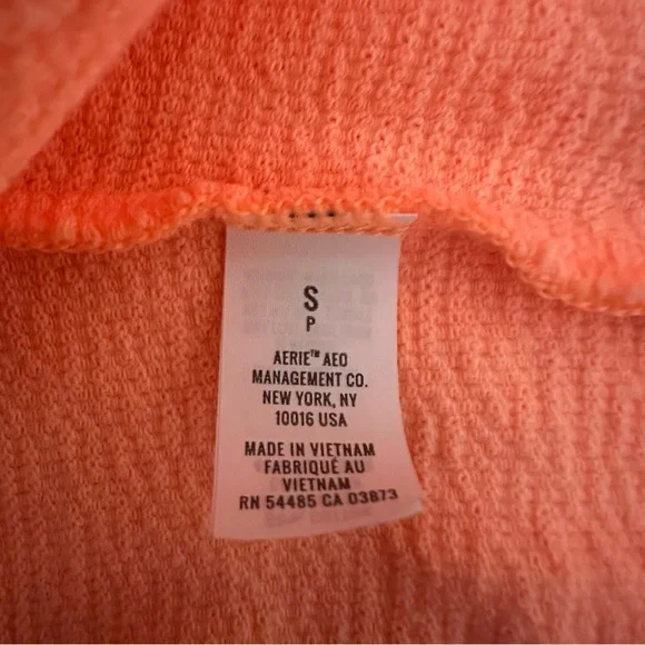 Aerie Women’s Orange Cotton Oversized Crew Neck Sweater Size S - Picture 5 of 11
